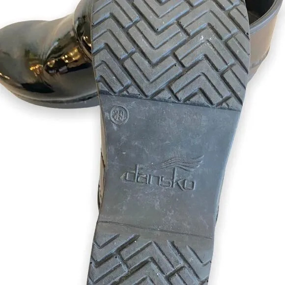 Dansko black leather arched shoes