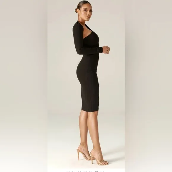 DASHA MODERN MIDI DRESS (BLACK)
