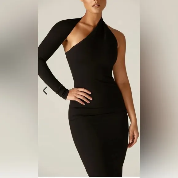 DASHA MODERN MIDI DRESS (BLACK)