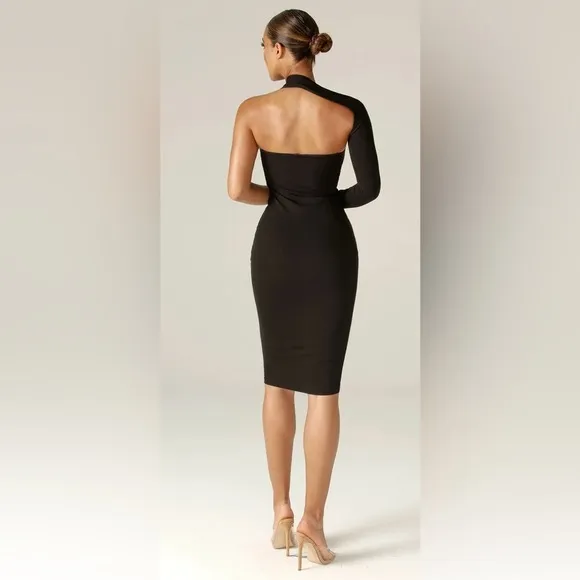 DASHA MODERN MIDI DRESS (BLACK)