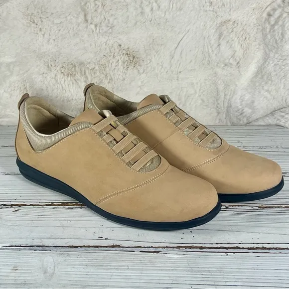David Tate Women’s Dynamic Suede Leather Support Walking Shoes Sand Sz 9.5