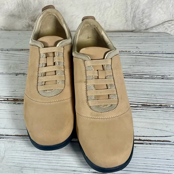 David Tate Women’s Dynamic Suede Leather Support Walking Shoes Sand Sz 9.5