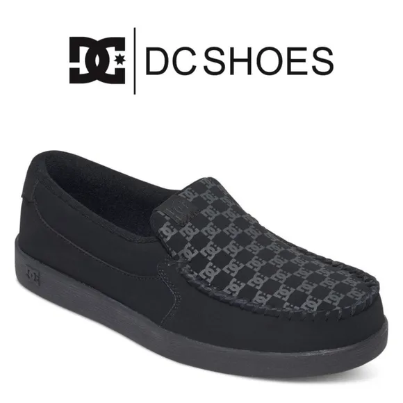 DC Shoes - Men's Villain Slip-On Shoes - Black, Grey - Size 10.5