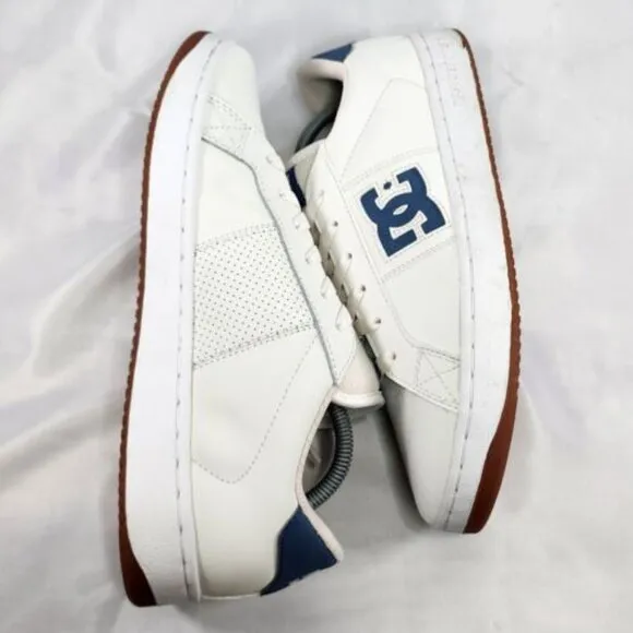 Dc Striker Ice Shoes Low Top White Blue ADYS100624 Gum Sole Clean Men's Size‎ 12