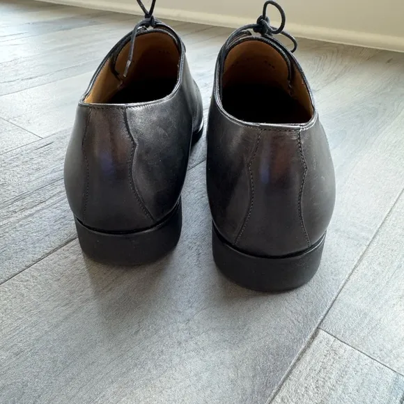 Di Bianco Black Leather Italian Dress Shoes