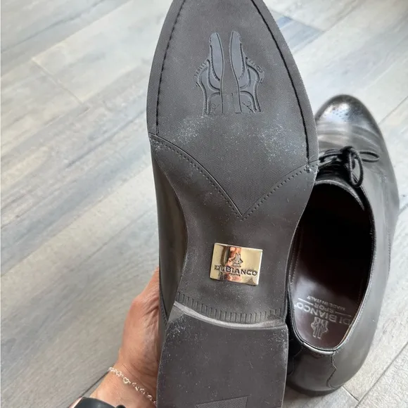 Di Bianco Black Leather Italian Dress Shoes