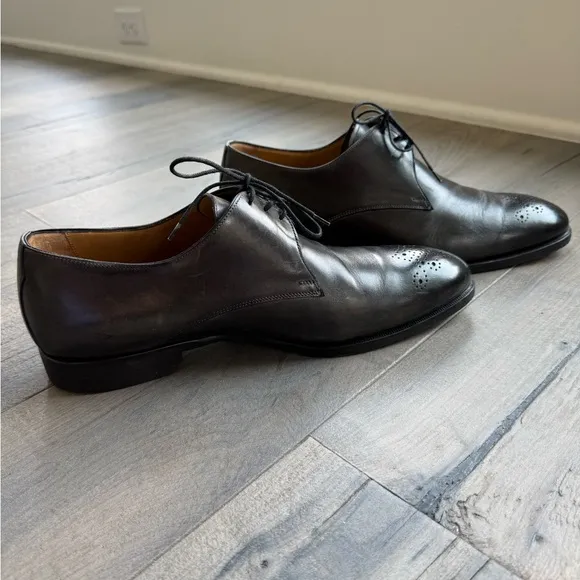 Di Bianco Black Leather Italian Dress Shoes