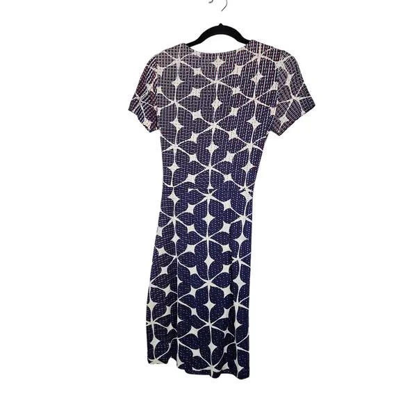 Diane von Furstenberg 4 Zoe Printed Dress Silk Classic Faux Wrap Career Classic