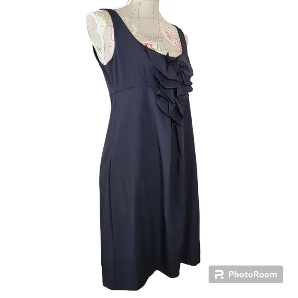 Diane von Furstenberg Adalina Black Ruffled Bodice Mini Dress Size 8 Classic LBD