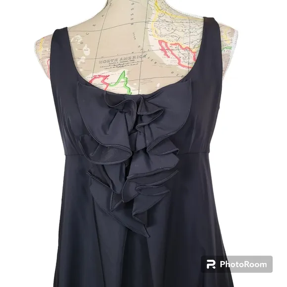 Diane von Furstenberg Adalina Black Ruffled Bodice Mini Dress Size 8 Classic LBD