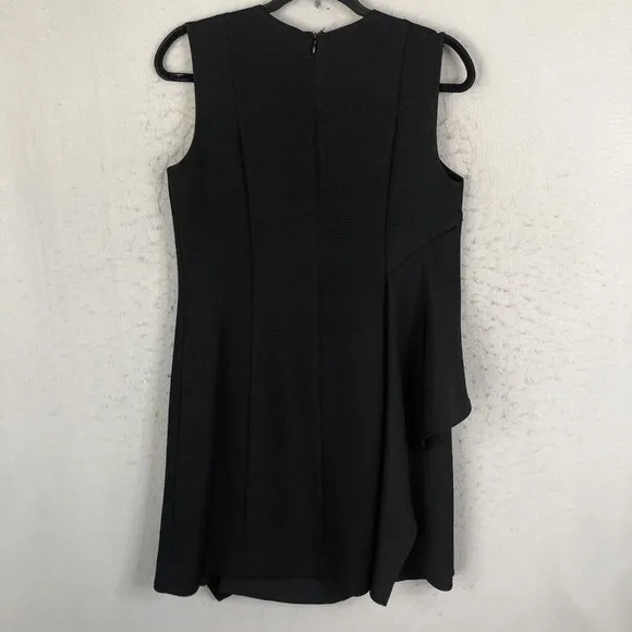 Diane Von Furstenberg Dress Womens 10 Black Abstract Modern Contermporary Office