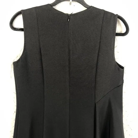 Diane Von Furstenberg Dress Womens 10 Black Abstract Modern Contermporary Office