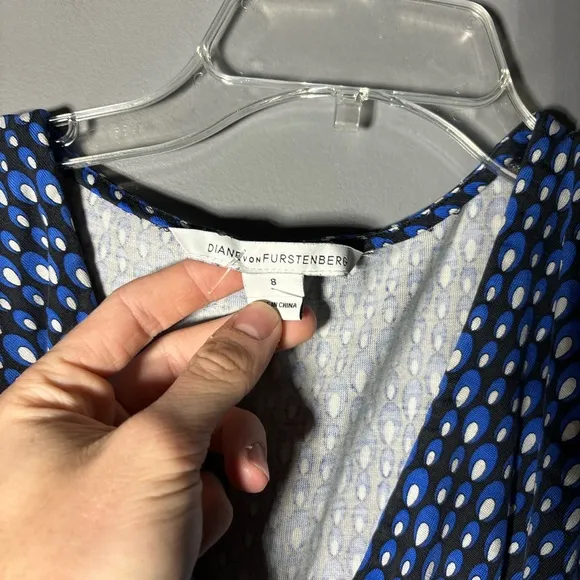 Diane Von Furstenberg Leora Faux Wrap Silk Jersey Sheath Dress Size 8