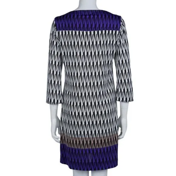 Diane Von Furstenberg Ruri Silk Dress in Modern Harlequin 3/4 Sleeve