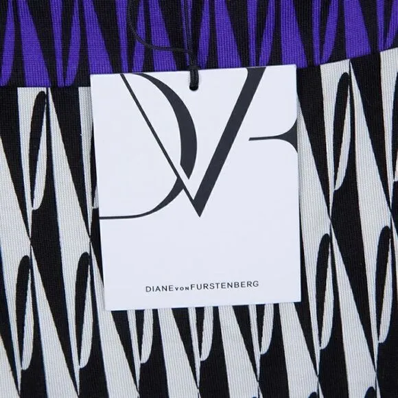 Diane Von Furstenberg Ruri Silk Dress in Modern Harlequin 3/4 Sleeve