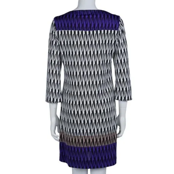 Diane Von Furstenberg Ruri Silk Dress in Modern Harlequin 3/4 Sleeve