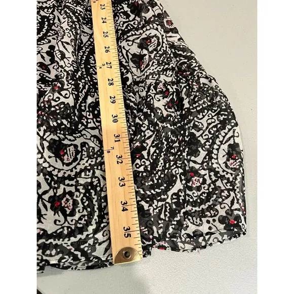 Diane VonFurstenberg Womens Shift Dress Paisley 2 Sleeveless Black Silk Classic