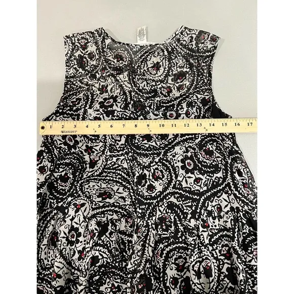 Diane VonFurstenberg Womens Shift Dress Paisley 2 Sleeveless Black Silk Classic