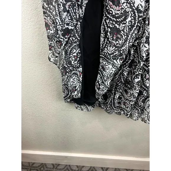 Diane VonFurstenberg Womens Shift Dress Paisley 2 Sleeveless Black Silk Classic