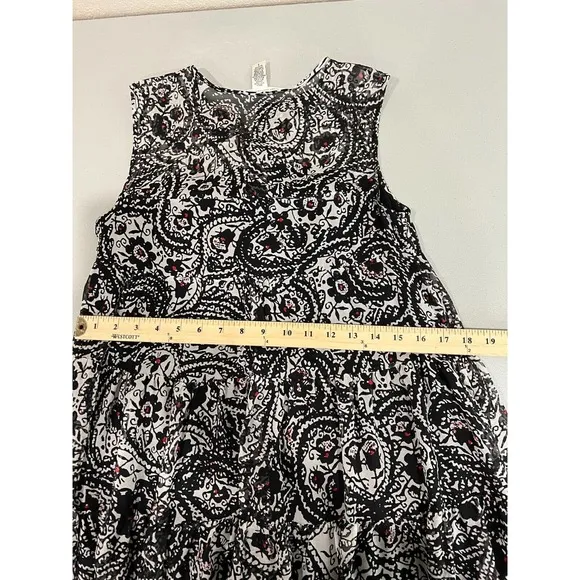Diane VonFurstenberg Womens Shift Dress Paisley 2 Sleeveless Black Silk Classic