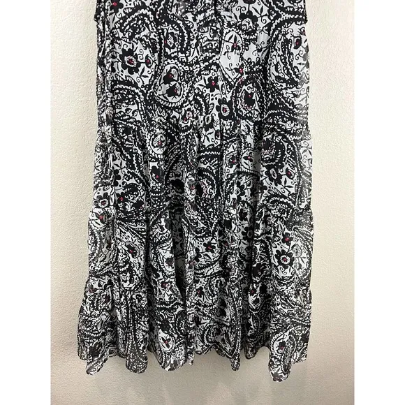Diane VonFurstenberg Womens Shift Dress Paisley 2 Sleeveless Black Silk Classic