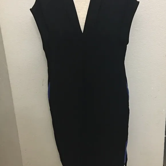 Dina Agam Black and Blue Accent Dress Size Small