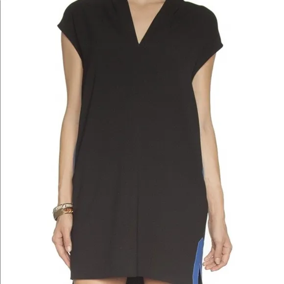 Dina Agam Black and Blue Accent Dress Size Small