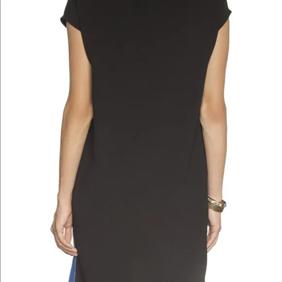 Dina Agam Black and Blue Accent Dress Size Small