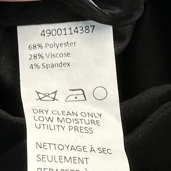 DKNY Dario Modern Fit Flat Front Dress Suit Pants - Black - size 36W x 29L