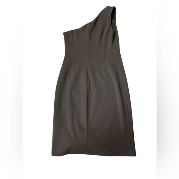 DKNY Women's One-Shoulder Black Midi Dress Size 6 Party Cocktail
