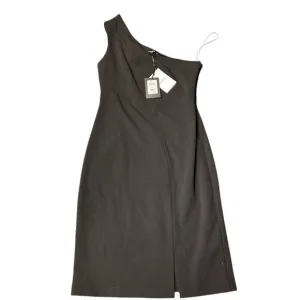 DKNY Women's One-Shoulder Black Midi Dress Size 6 Party Cocktail