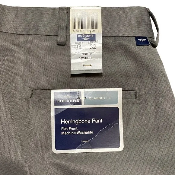 Dockers classic -Fit Herringbone Men's Dress Men Pants 34x32
