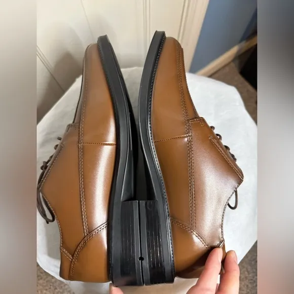 Dockers Men's Perspective Oxford Dress Shoes Tan Leather Size 9.5 M