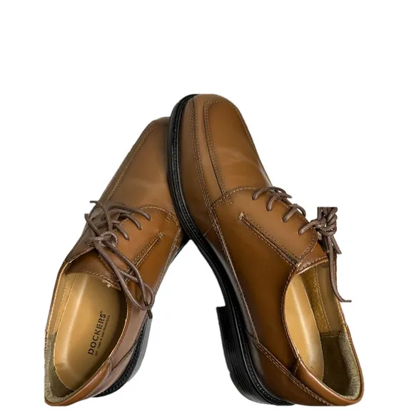 Dockers Men's Perspective Oxford Dress Shoes Tan Leather Size 9.5 M
