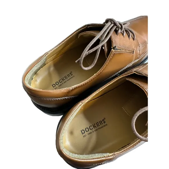 Dockers Men's Perspective Oxford Dress Shoes Tan Leather Size 9.5 M