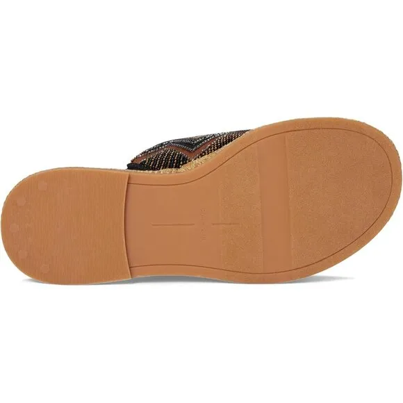 Dolce Vita Shoes Wixie Black Beaded Platform Espadrille Sandals