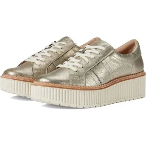 Dolce Vita Tiger Sneakers Women's US 8.5 Gold Leather Platform Shoes KHD215