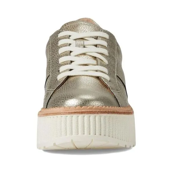 Dolce Vita Tiger Sneakers Women's US 8.5 Gold Leather Platform Shoes KHD215