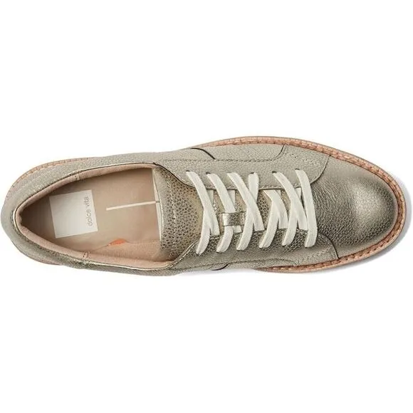 Dolce Vita Tiger Sneakers Women's US 8.5 Gold Leather Platform Shoes KHD215