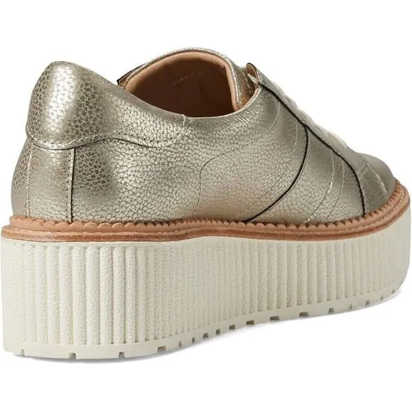 Dolce Vita Tiger Sneakers Women's US 8.5 Gold Leather Platform Shoes KHD215