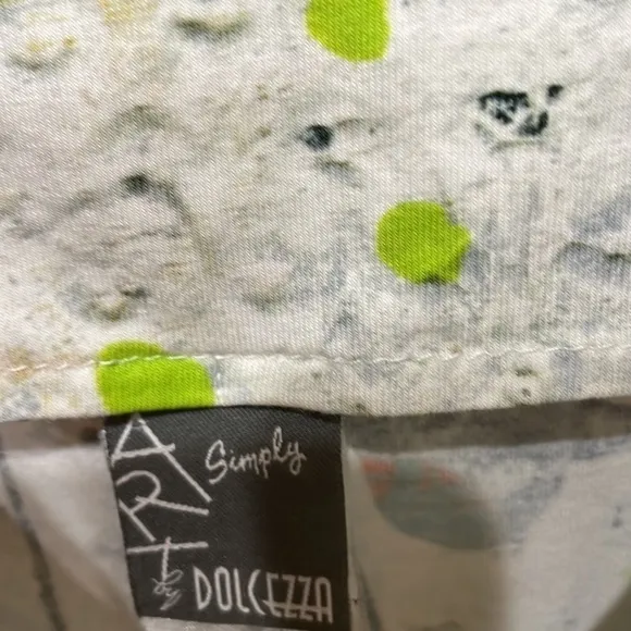 Dolcezza Multi Color Modern Floral Design Zippered Dress—Beautiful Fabric—EUC—M