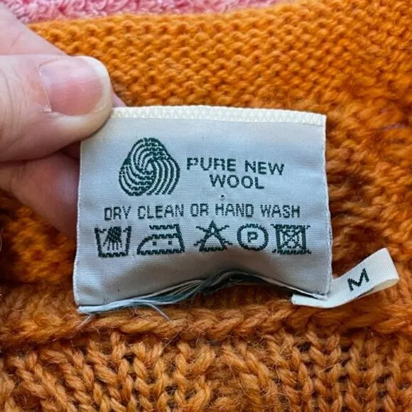 Donegal Collection by Magee Sweater Burnt Orange Irish 100% wool Artisan Cable