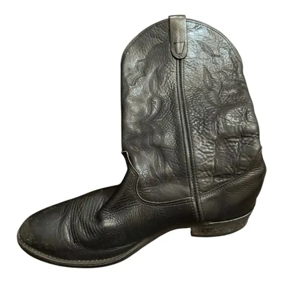 Double H black leather mens cowboy boots size 11.5 oil resistant