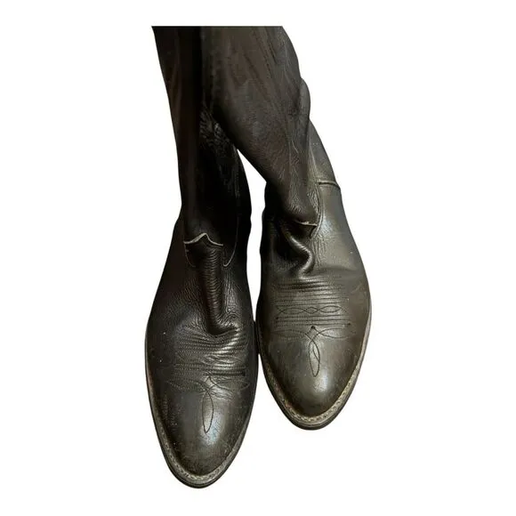 Double H black leather mens cowboy boots size 11.5 oil resistant