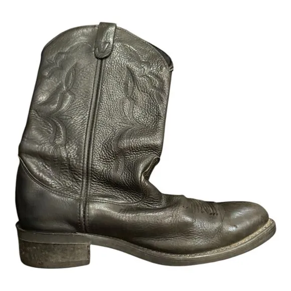 Double H black leather mens cowboy boots size 11.5 oil resistant