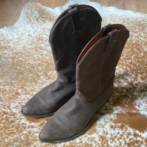 Double H Brown Shoes Western Cowboy Leather Pointed Toe Heeled Boots