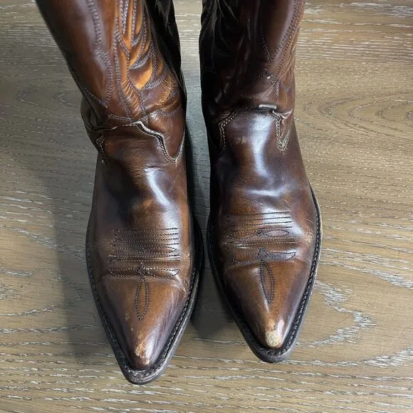 Double H Cowboy Boots Mens 10.5D HH Brown Pointed Toe Ranch Rodeo Workwear USA