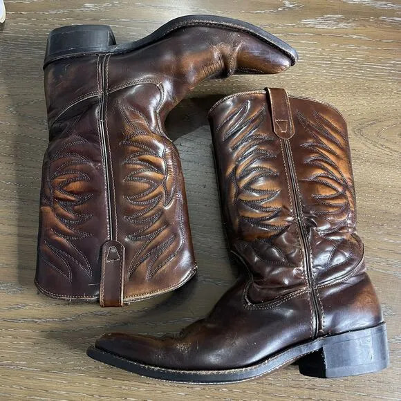 Double H Cowboy Boots Mens 10.5D HH Brown Pointed Toe Ranch Rodeo Workwear USA