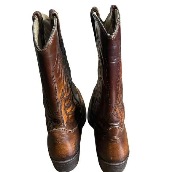 Double H Cowboy Boots Mens 10.5D HH Brown Pointed Toe Ranch Rodeo Workwear USA
