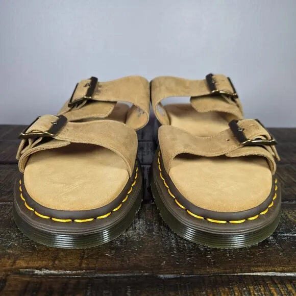 Dr Doc Martens Josef Sandals Mens 10 Brown Leather Shoes Strappy Buckle